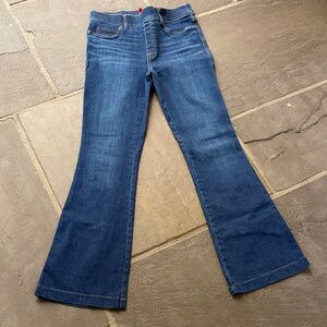 SPANX Dark Blue Flare Jeans with Subtle Fading